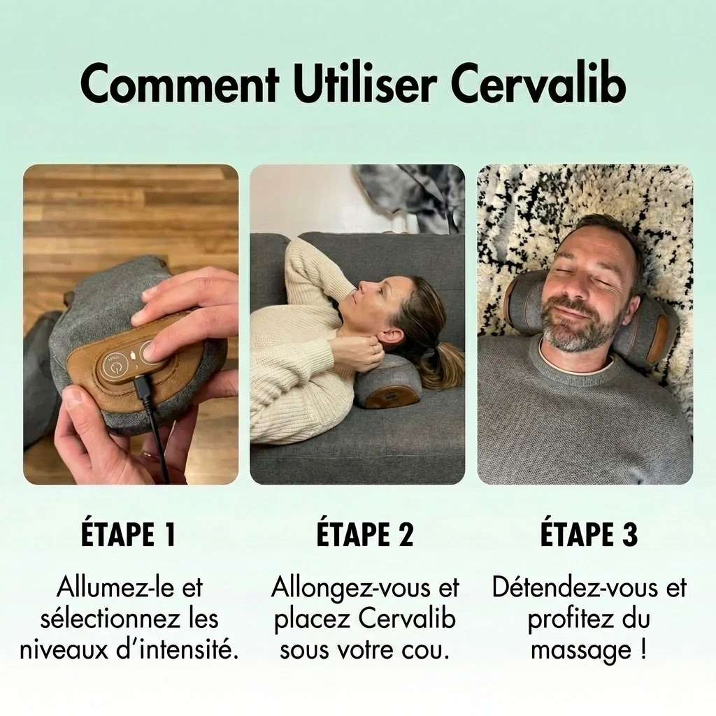 CervaLib™ | Masseur cervical thérapeutique 3-en-1