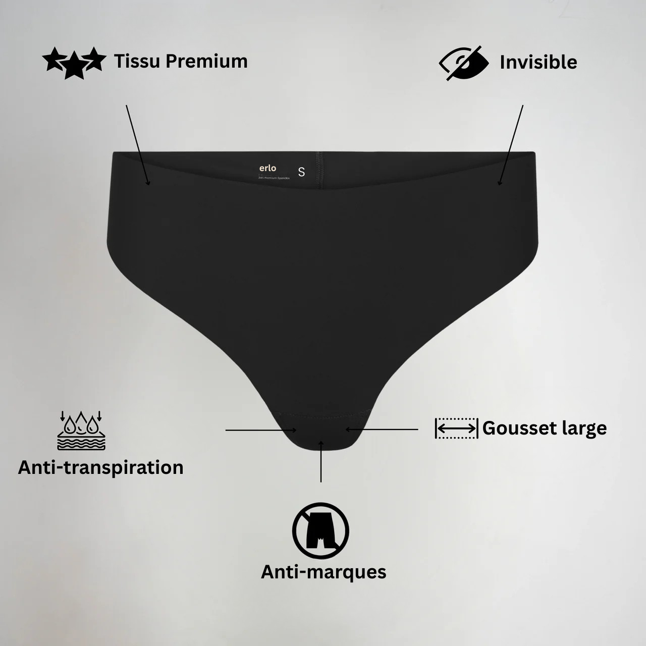 String Invisible Taille Haute ERLO